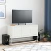 vidaXL Meuble TV blanc 100,5x39x60,5 cm acier