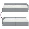 vidaXL Cadre de lit d'angle avec matelas Autre 2 pcs Gris clair tissu