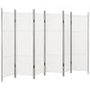 vidaXL Cloison de s&eacute;paration 6 panneaux Blanc 300 x 180 cm