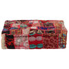 vidaXL Pouf carr&eacute; en coton fait &agrave; la main 50 x 50 x 12 cm Rouge