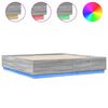 vidaXL Cadre de lit avec LED sans matelas sonoma gris 200x200 cm