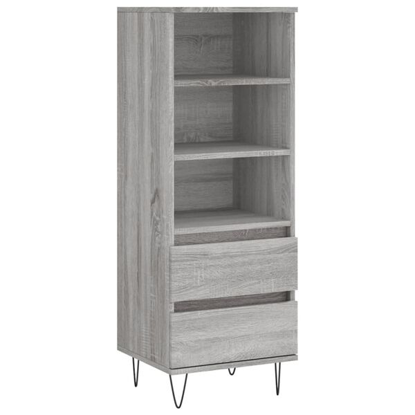 vidaXL Buffet haut Sonoma gris 40x36x110 cm Bois d'ing&eacute;nierie