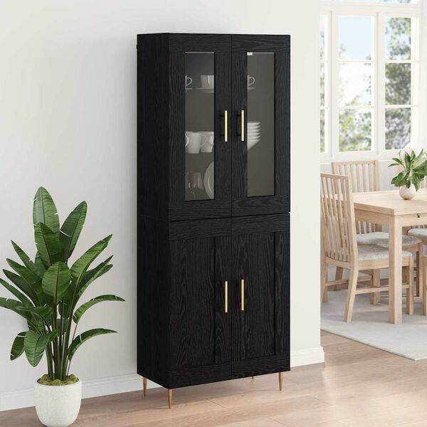 vidaXL Haut Armoire Montage mural 2 pcs Ch&ecirc;ne noir 69,5 x 34 x 180 cm