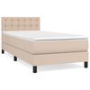 vidaXL Sommier &agrave; lattes de lit avec matelas Cappuccino 90x190 cm