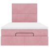 vidaXL Cadre de lit ottoman avec matelas rose 120x190 cm velours