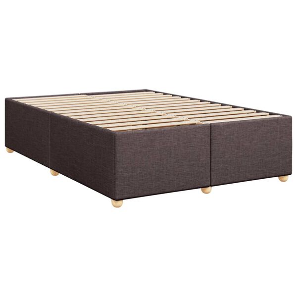 vidaXL Cadre de lit sans matelas marron fonc&eacute; 140x200 cm tissu