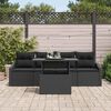 vidaXL Ensemble de canap&eacute; de jardin avec coussin 5 pcs Noir polyrotin