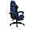 vidaXL Fauteuil de jeux vidéo avec repose-pied Noir et bleu Similicuir