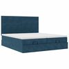 VidaXL Cadre de lit ottoman avec matelas bleu fonc&eacute; 180x200 cm velours