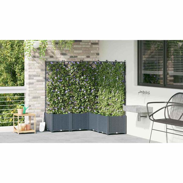 vidaXL Cache-pot de jardin 5 pcs Gris Clair 120 x 120 x 143 cm Acier