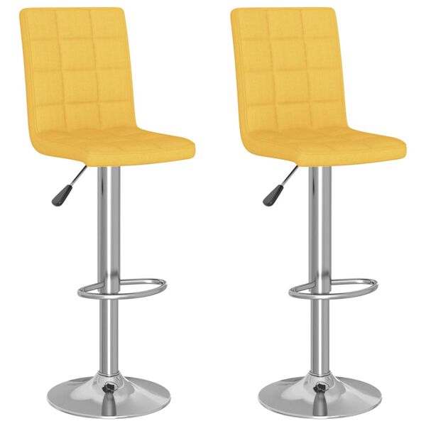 vidaXL Tabourets de bar lot de 2 jaune moutarde tissu