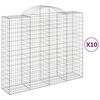 vidaXL Paniers &agrave; gabions arqu&eacute;s 10 pcs 200x50x160/180 cm Fer galvanis&eacute;