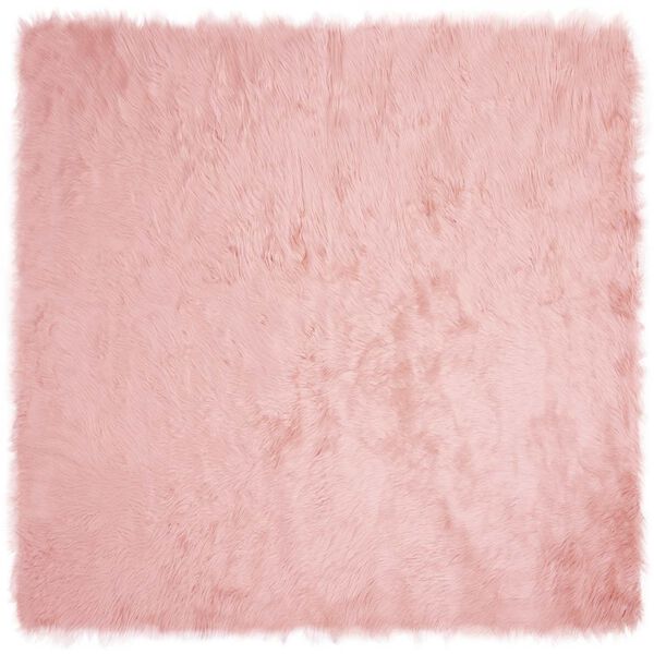 vidaXL Tapis en fausse Tafalla Rose 160 x 160 cm Polyester