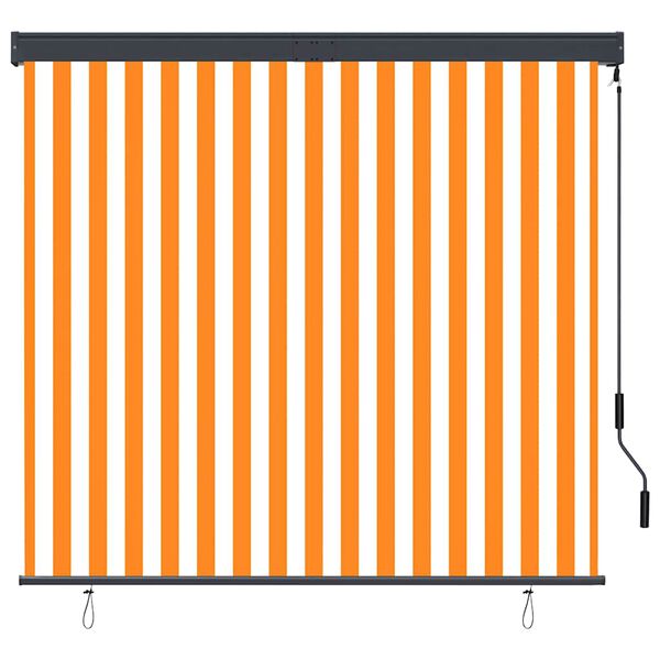 vidaXL Store roulant d'ext&eacute;rieur 160x250 cm Blanc et orange