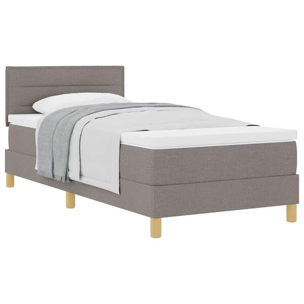 vidaXL Lit à ressorts avec matelas Taupe 80 x 200 cm tissu