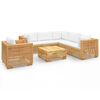 vidaXL Salon de jardin 7 pcs avec coussins Bois de teck solide