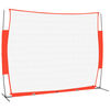vidaXL Filet de baseball portable rouge et noir 369x107x271 cm