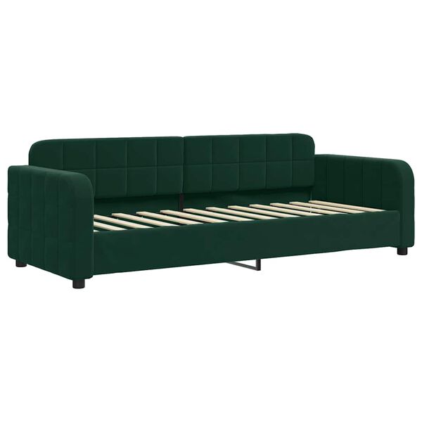 vidaXL Lit de repos sans matelas vert fonc&eacute; 80x200 cm velours