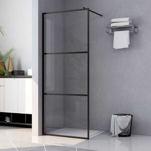 vidaXL Paroi de douche &agrave; l'italienne &agrave; verre ESG Noir 80x195 cm