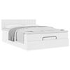 VidaXL Cadre de lit ottoman avec matelas blanc 140x190 cm similicuir