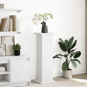vidaXL Pi&eacute;destal avec rangement blanc 31x30x90 cm bois d'ing&eacute;nierie