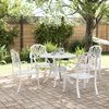 vidaXL Ensemble à manger de jardin 5 pcs blanc aluminium coulé
