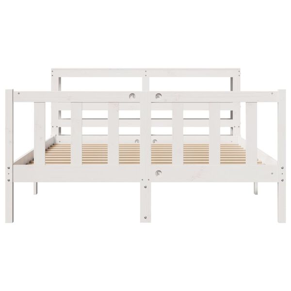 vidaXL Cadre de lit sans matelas blanc 120x190 cm bois de pin massif