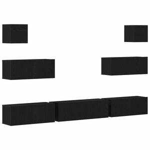vidaXL Ensemble meuble TV 7 pc Ch&ecirc;ne noir Bois d'ing&eacute;nierie