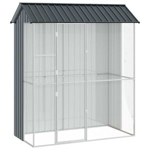 vidaXL Cage pour oiseaux Anthracite 215 x 110 x 247 cm Acier galvanis&eacute;