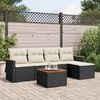 vidaXL Salon de jardin 6 pcs avec coussins noir r&eacute;sine tress&eacute;e