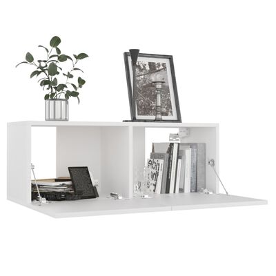 vidaXL Ensemble de meubles TV 4 pcs Blanc Bois d'ingénierie