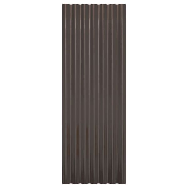vidaXL Panneaux de toit 12 pcs Acier galvanisé Marron 100x36 cm