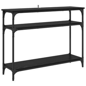 vidaXL Table console Ch&ecirc;ne noir 100 x 29 x 75 cm Bois d'ing&eacute;nierie