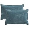 vidaXL Housse de coussin 2 pc HOUTEN Bleu 50 x 75 cm Tissu Chenille