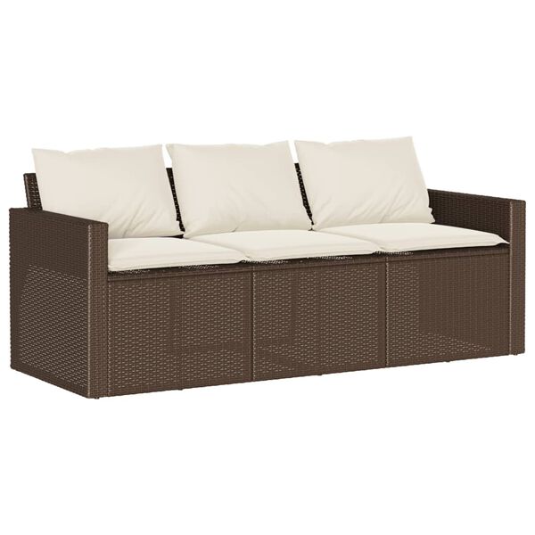 vidaXL Ensemble &agrave; manger de jardin avec coussins 2 pcs marron rotin