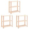 vidaXL &Eacute;tag&egrave;res de rangement &agrave; 3 niveaux 3 pcs 80x38x90 cm Pin 150 kg