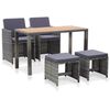 vidaXL Ensemble &agrave; manger d'ext&eacute;rieur 5pcs Rotin bois acacia Anthracite