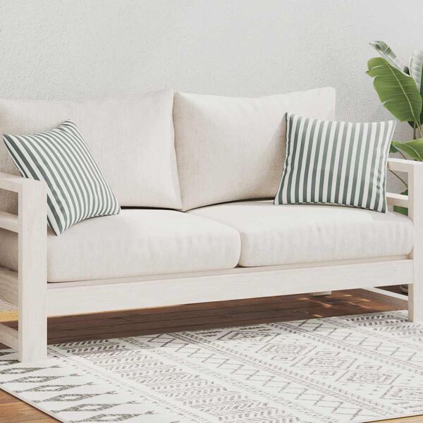 vidaXL Oreiller d'extérieur lot de 2 Impression rayure 45 x 45 cm Gris