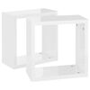 vidaXL &Eacute;tag&egrave;res cube murales 2 pcs Blanc brillant 30x15x30 cm