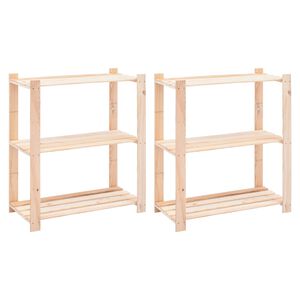 vidaXL &Eacute;tag&egrave;res de rangement &agrave; 3 niveaux 2 pcs 80x38x90 cm Pin 150 kg
