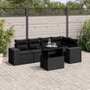 vidaXL Salon de jardin 6 pcs avec coussins noir r&eacute;sine tress&eacute;e