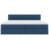 vidaXL Lit avec rangement et LED avec matelas Bleu 200 x 200 cm tissu
