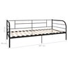 vidaXL Cadre de lit de repos sans matelas noir métal 90x200 cm