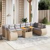 vidaXL Salon de jardin 11 pcs avec coussins beige r&eacute;sine tress&eacute;e