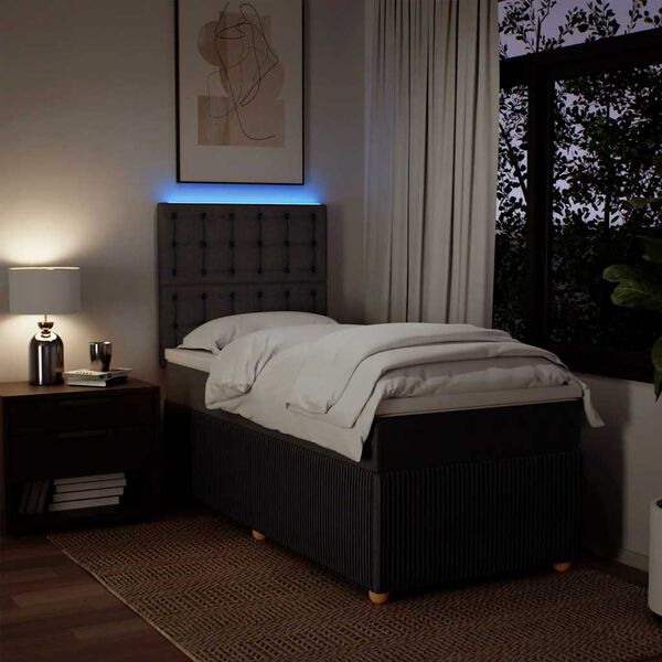 vidaXL Sommier &agrave; lattes de lit avec matelas Marron fonc&eacute; 80x200 cm