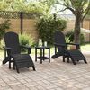 vidaXL Chaise de jardin 3 pcs Noir Poly&eacute;thyl&egrave;ne
