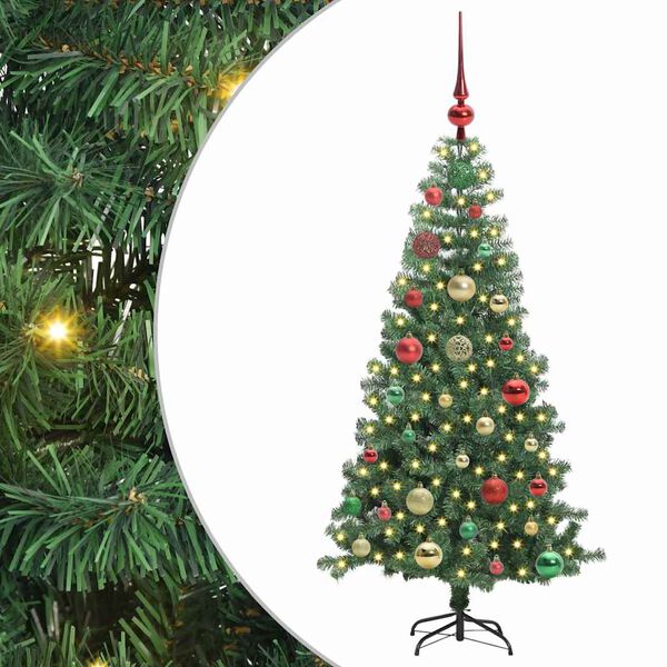 vidaXL Sapin de No&euml;l avec 150 LED avec support Vert 120 cm PVC