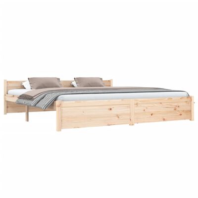 vidaXL Cadre de lit bois massif 180x200 cm super king