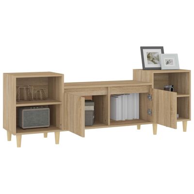 vidaXL Meuble TV Chêne sonoma 160x35x55 cm Bois d'ingénierie