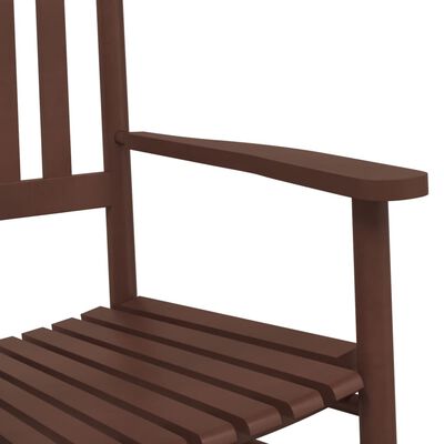 vidaXL Chaise à bascule avec table pliable marron bois massif peuplier